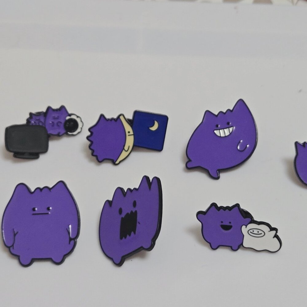 7Pcs Pokemon purple Gengar silly enamel pins